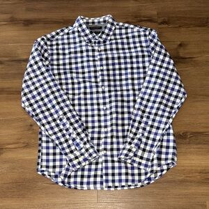 Men's Banana Republic Luxe Flannel Camden Fit Plaid Shirt. Size L